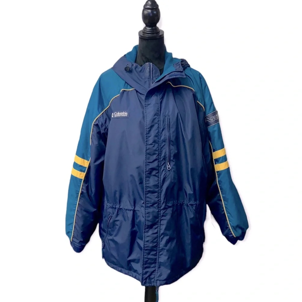 Vintage Columbia Navy/Teal Ascent Puffer Jacket Size Large - Picture 1 of 14